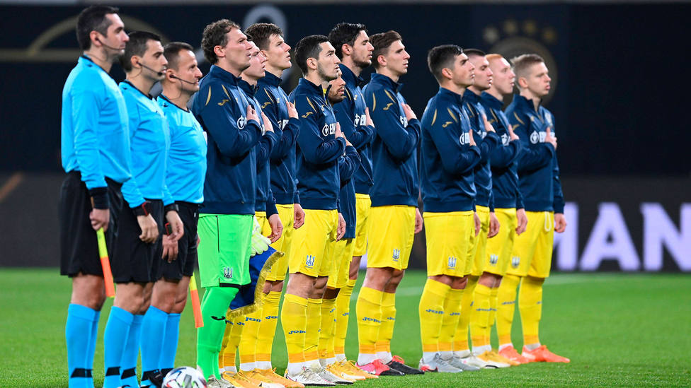 El once titular de Ucrania, en el partido de la UEFA Nations League ante Alemania. CORDONPRESS