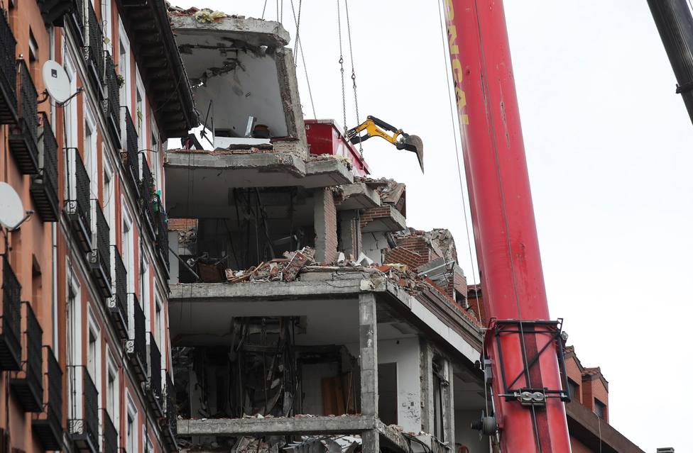 Estado en el que quedó edificio de la calle Toledo de Madrid tras la explosión