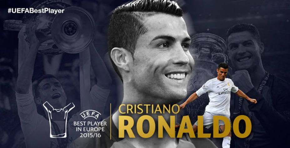 Cristiano Ronaldo, nombrado mejor jugador de Europa (FOTO - @LigadeCampeones)