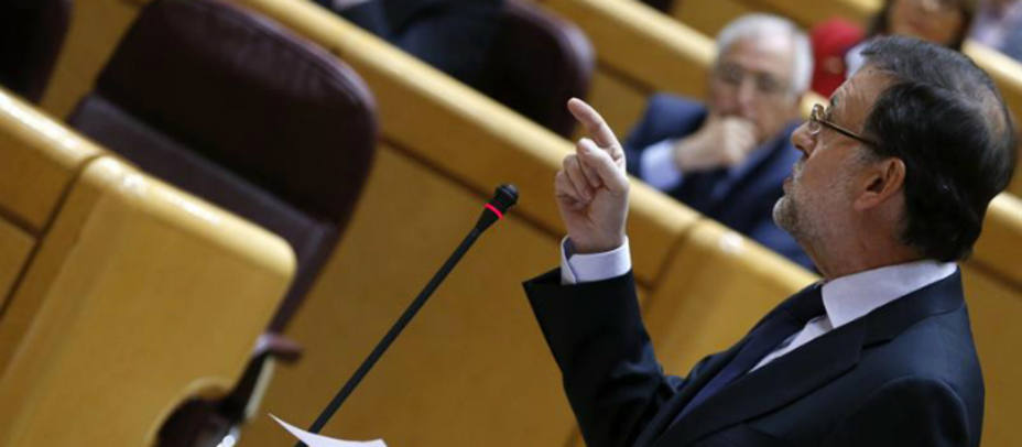 Mariano Rajoy durante la sesión de control en el Senado. EFE