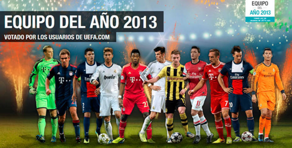 Equipo ideal de la UEFA 2013. Foto: UEFA.com