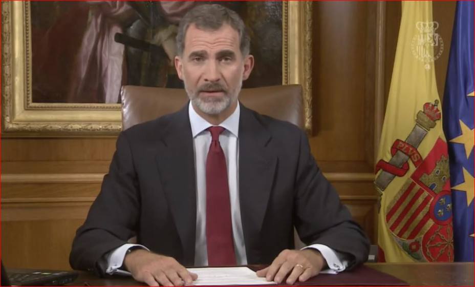 Captura del vídeo del discurso institucional de Felipe VI el 3 de octubre de 2017