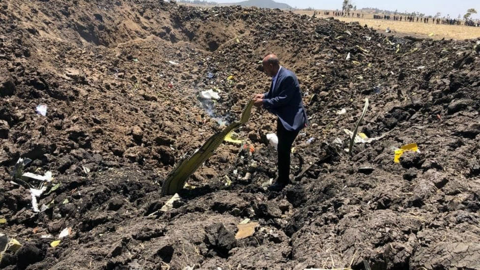 Imágenes del lugar donde se ha estrellado el avión de Etiopía