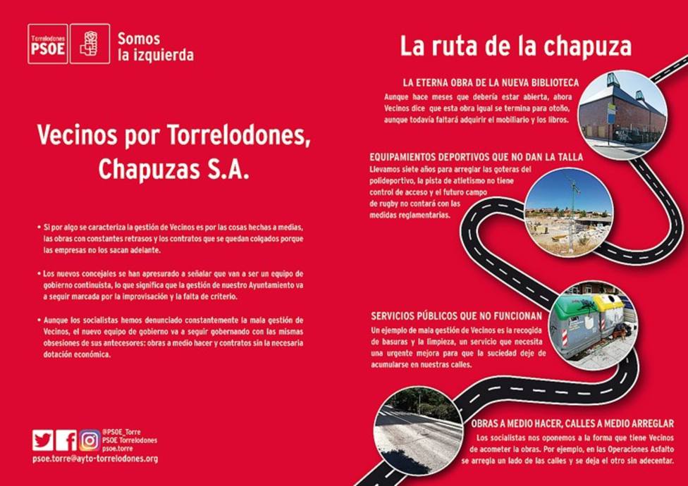 El PSOE repasa las actuaciones del Ejecutivo a través de lo que ha bautizado como la ruta de la chapuza