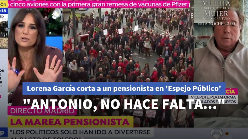 La sustituta de Susanna Griso corta en seco a un pensionista en ‘Espejo Público’ tras criticar a los políticos