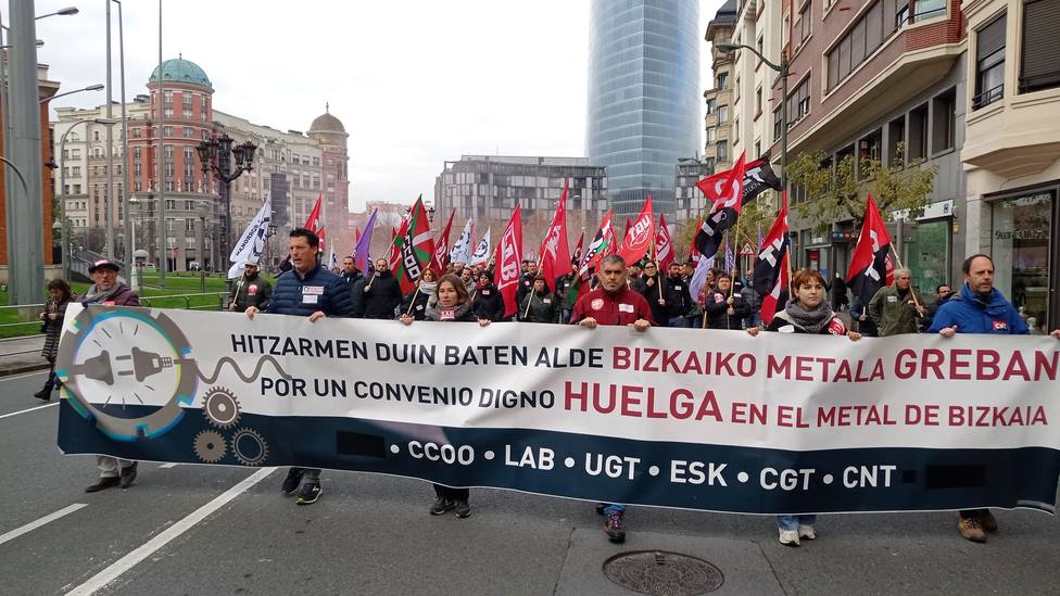 Los sindicatos del metal se manifiestan en Bilbao