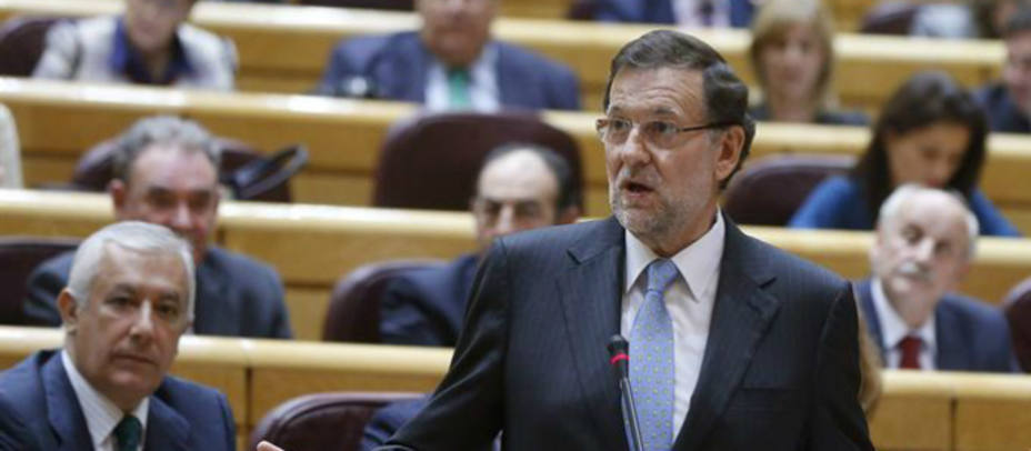 Mariano Rajoy en el Senado, donde el PP tiene mayoría absoluta. EFE