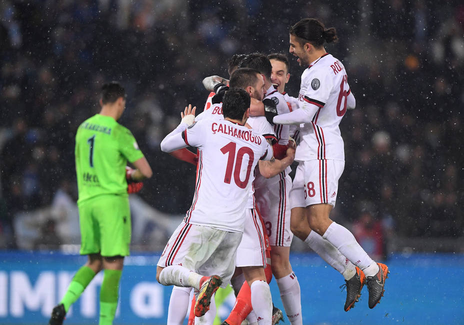 El Milan celebra el pase a la final (Reuters)