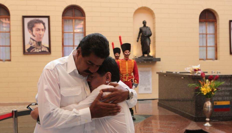 Maradona nunca ha ocultado su apoyo al presidente de Venezuela, Nicolás Maduro