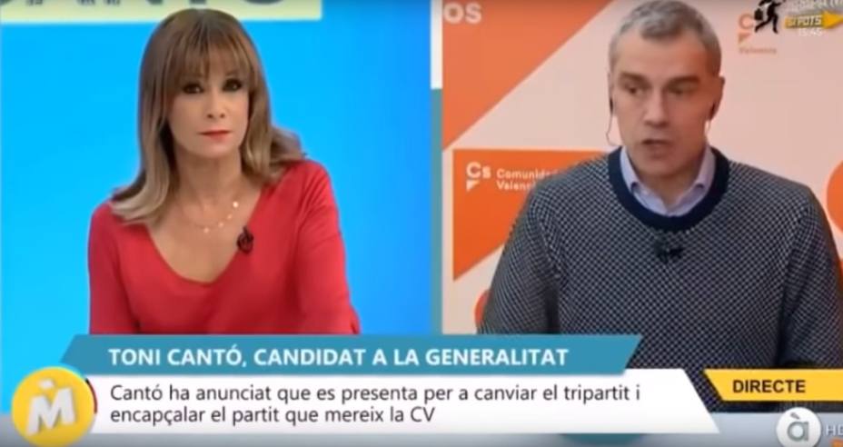 El tremendo palo de Toni Cantó en la televisión pública valenciana