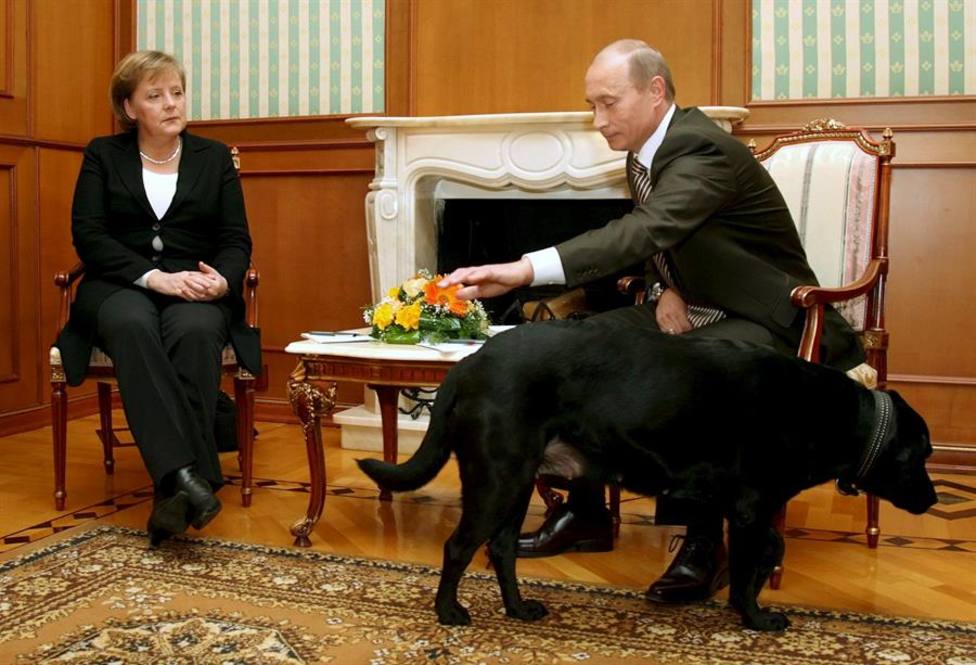 El día que Putin aterrorizó a Merkel con su perro: Lo hizo para probar que es un hombre