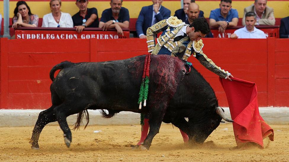 Natural de Tomás Rufo al toro de Domingo Hernández al que desorejó este sábado en Granada