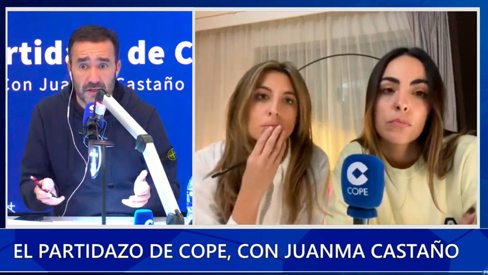 Juanma Castaño, Sandra Riquelme y Andrea Peláez, en El Partidazo de COPE