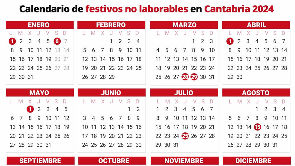Publicados los festivos en Cantabria para 2024