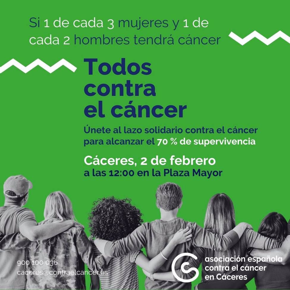 MÃ¡s de 200 personas formarÃ¡n este viernes un gran lazo humano en CÃ¡ceres en apoyo a los pacientes oncolÃ³gicos
