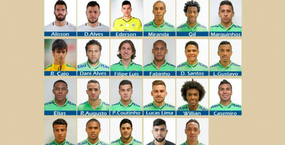 Los 23 elegidos por Dunga para representar a Brasil en la Copa América. Foto: CBF.