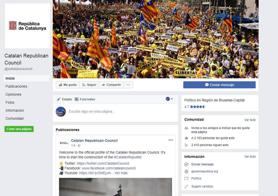 Puigdemont ya tiene su república catalana... en las redes sociales
