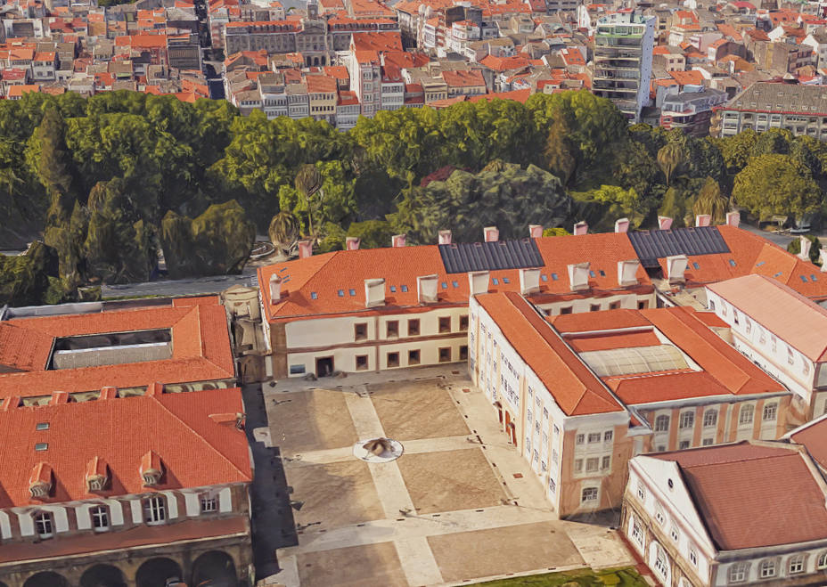 Vista aérea del Edificio de Herrerias, sede de Exponav