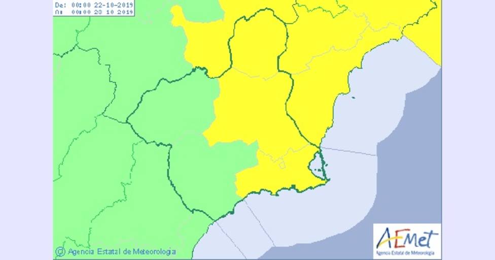 Lluvias persistentes en Murcia a partir de esta tarde y una fuerte caída de las máximas a valores invernales