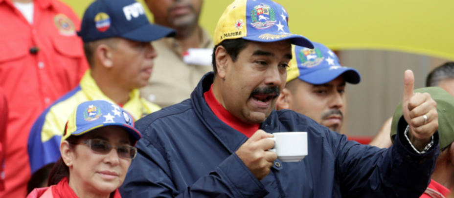 Nicolás Maduro celebrando el 1 de mayo en Venezuela. REUTERS