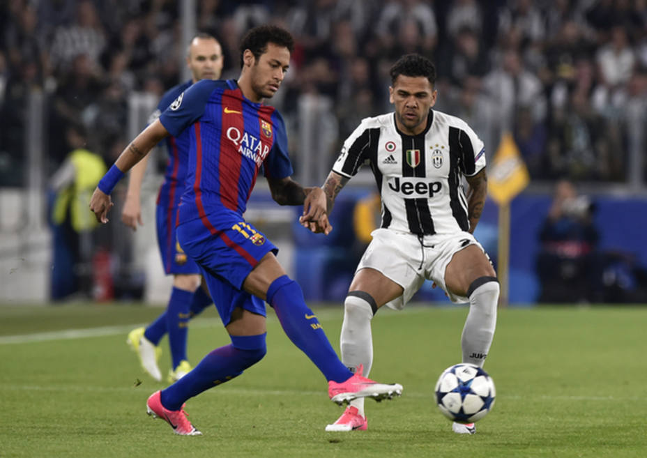 Neymar, en el encuentro de ida de los cuartos de Champions frente a la Juventus