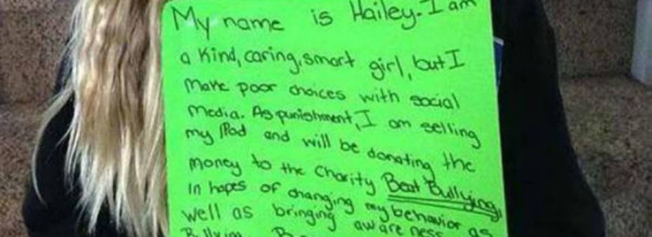 Una madre obliga a su hija a confesar en Facebook que ha hecho bullying