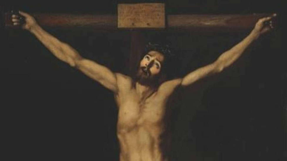 Figura de Cristo en la cruz Religioso gris