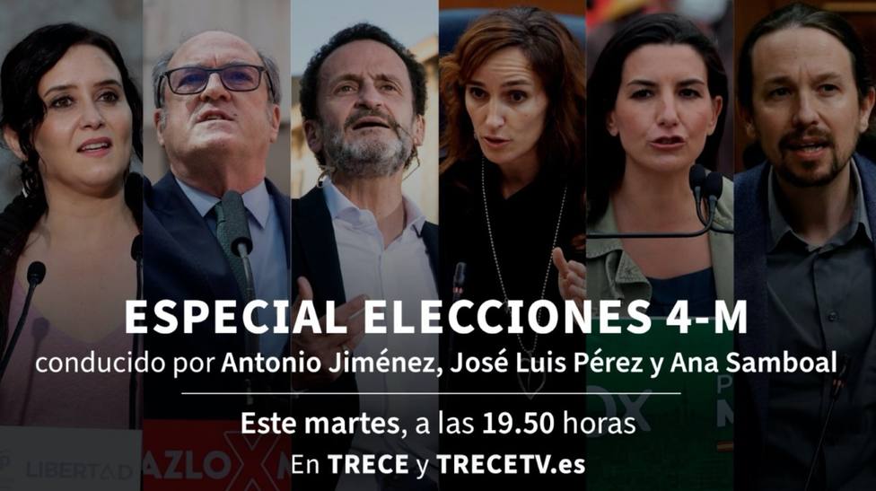 TRECE lleva el martes su plató al centro de Madrid para ofrecer la mejor cobertura de las elecciones del 4-M