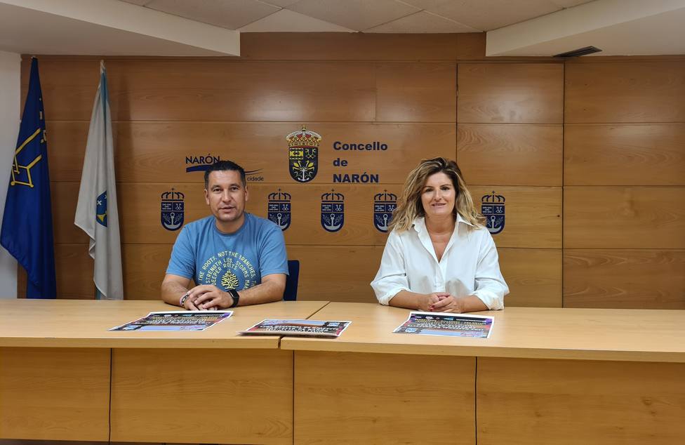 Marián Ferreiro y Pablo Mauriz en rueda de prensa. FOTO: concello de Narón