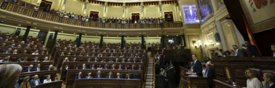 Imagen del hemiciclo del Congreso durante la intervención de Rajoy (EFE)
