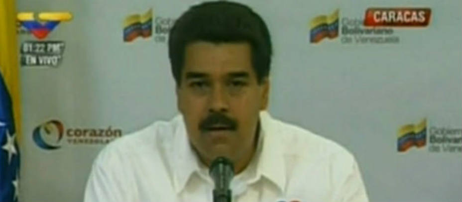 Nicolás Maduro durante la rueda de prensa