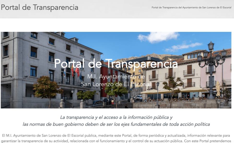 Portal de Transparencia del Ayuntamiento de San Lorenzo de El Escorial