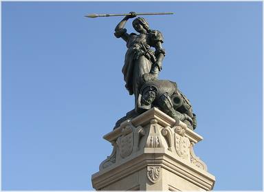 La estatua de María Pita en A Coruña es muy reconocida