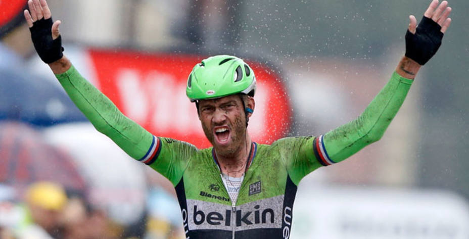 Lars Boom, del equipo Belkin, ganador de la quinta etapa del Tour de Francia (Reuters)