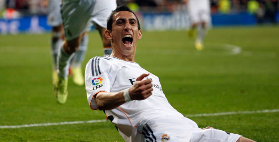Di María celebra un gol con el Real Madrid