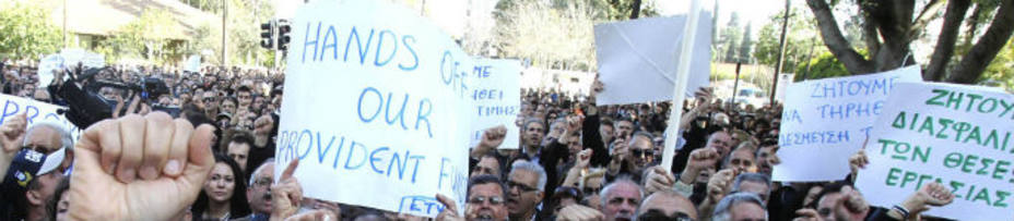 Los chipriotas salieron a manifestarse esta semana. Reuters.