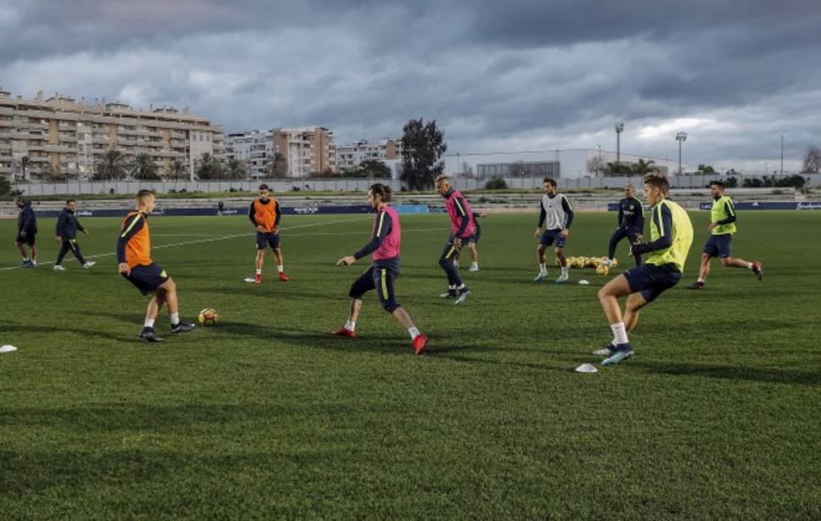 Imagen de un entrenamiento del Málaga