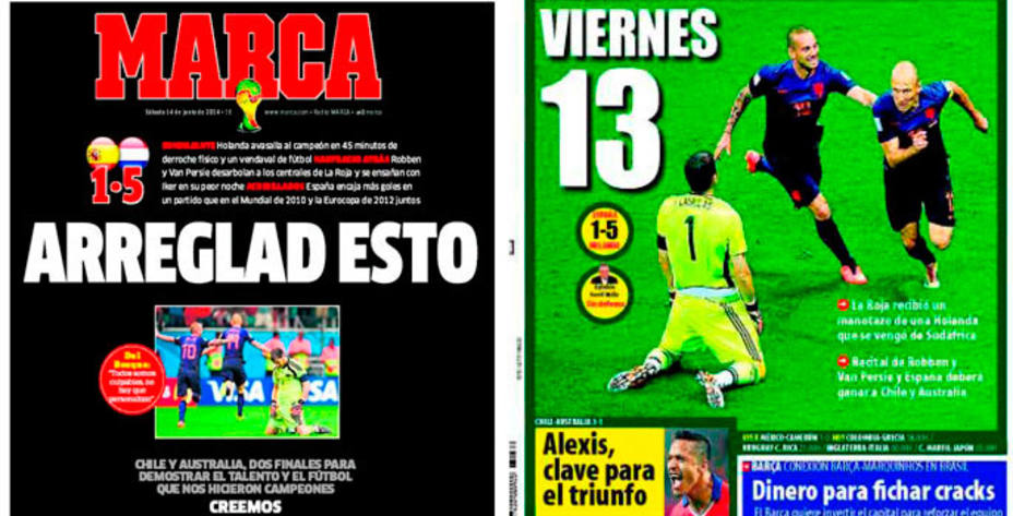La prensa española de luto por la dura derrota de la selección.