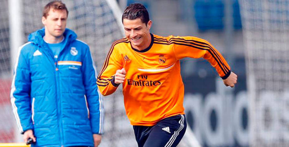 Cristiano trabaja para llegar a tope a la cita ante el Dortmund. Foto: Real Madrid.