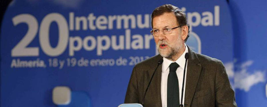 Mariano Rajoy durante la interparlamentaria del PP. EFE