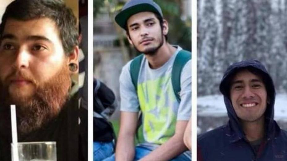 Javier Salomón, Daniel Díaz y Marco Ávalos, los tres estudiantes asesinados en México.