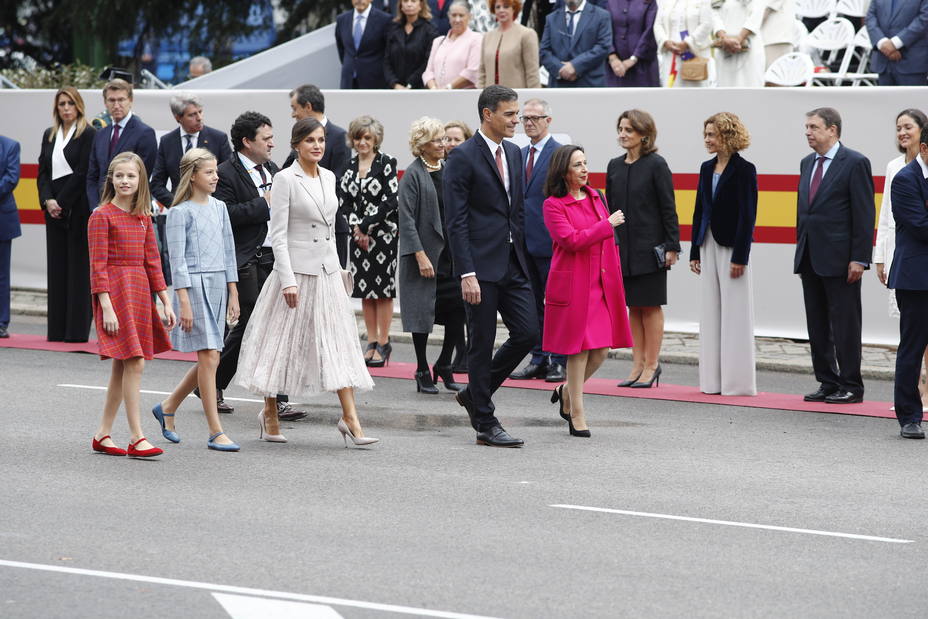 El presidente del Gobierno, Pedro Sánchez llega al desfile