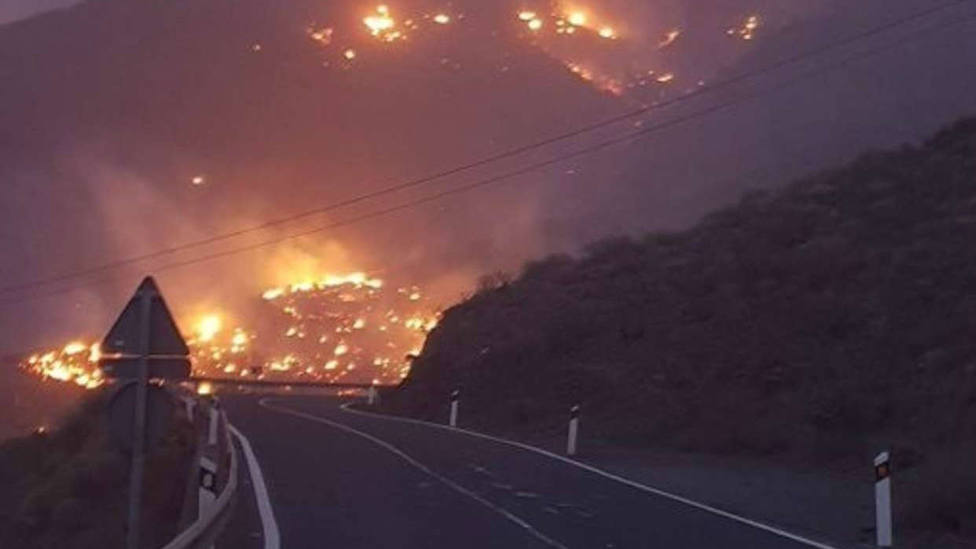 El incendio de Gran Canaria quema 250 hectáreas, viviendas y obliga a evacuar Tasartico