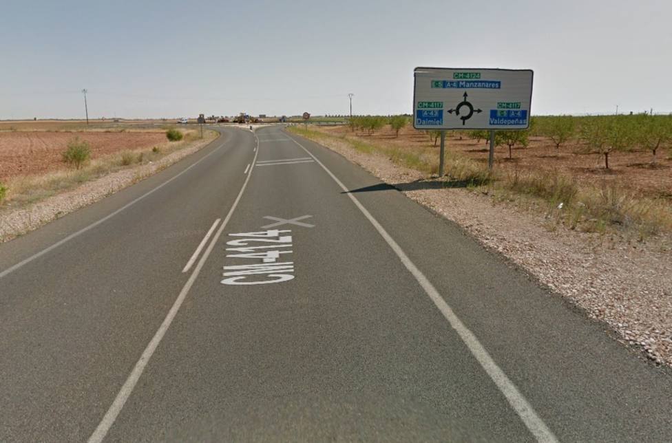 Carretera CM-4124 Almagro-Manzanares a su paso por Daimiel
