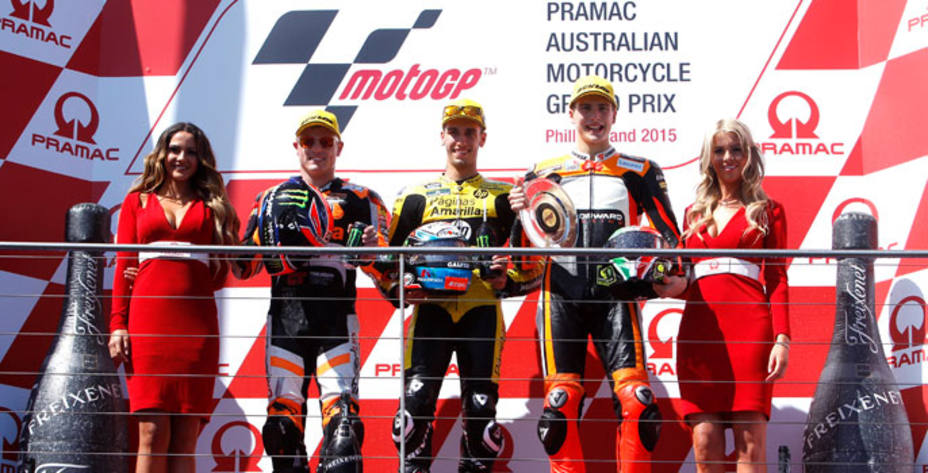 Podio del Gran Premio de Australia de Moto2. Reuters.