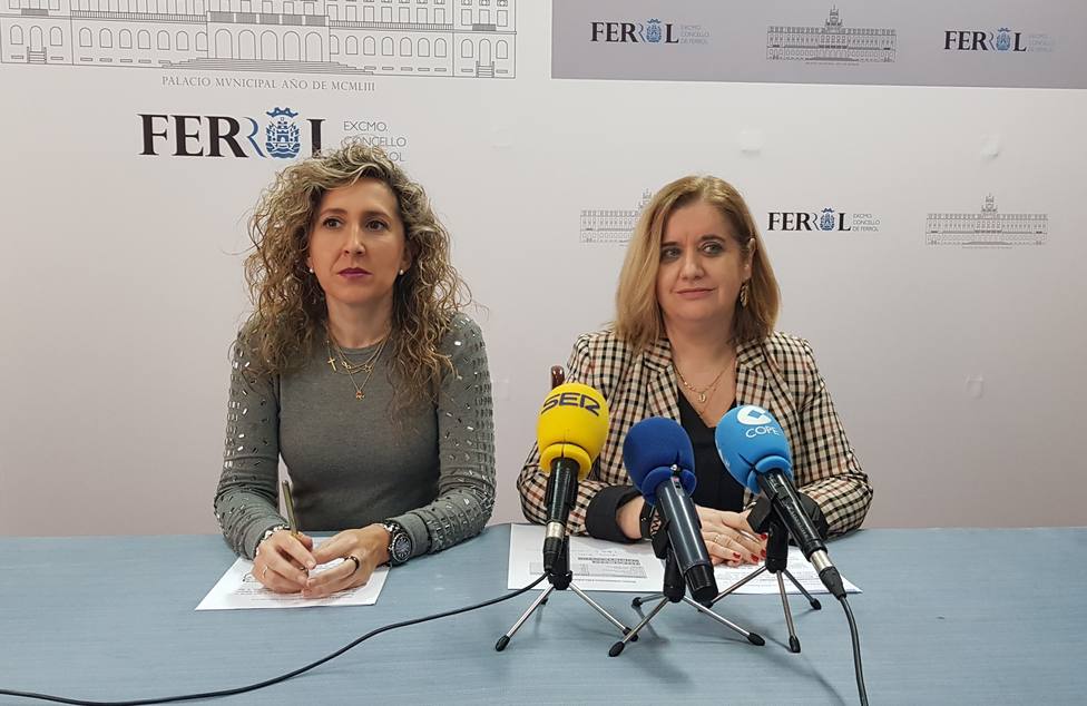 Martina Aneiros y Rosa Martínez en rueda de prensa en el Ayuntamiento