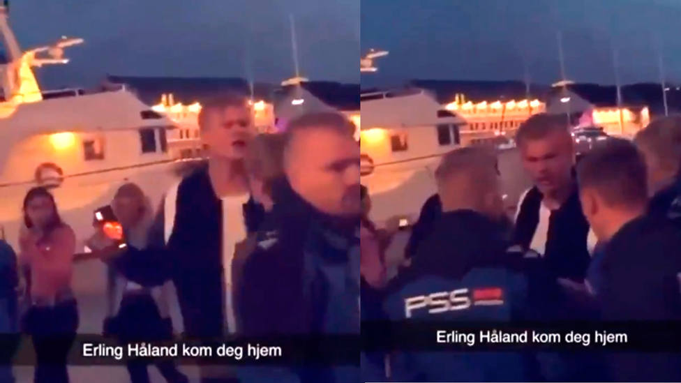 Imágenes del vídeo en el que se ve a Haaland expulsado de un pub nocturno en Noruega