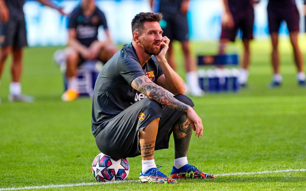 Leo Messi, antes del partido frente al Bayern