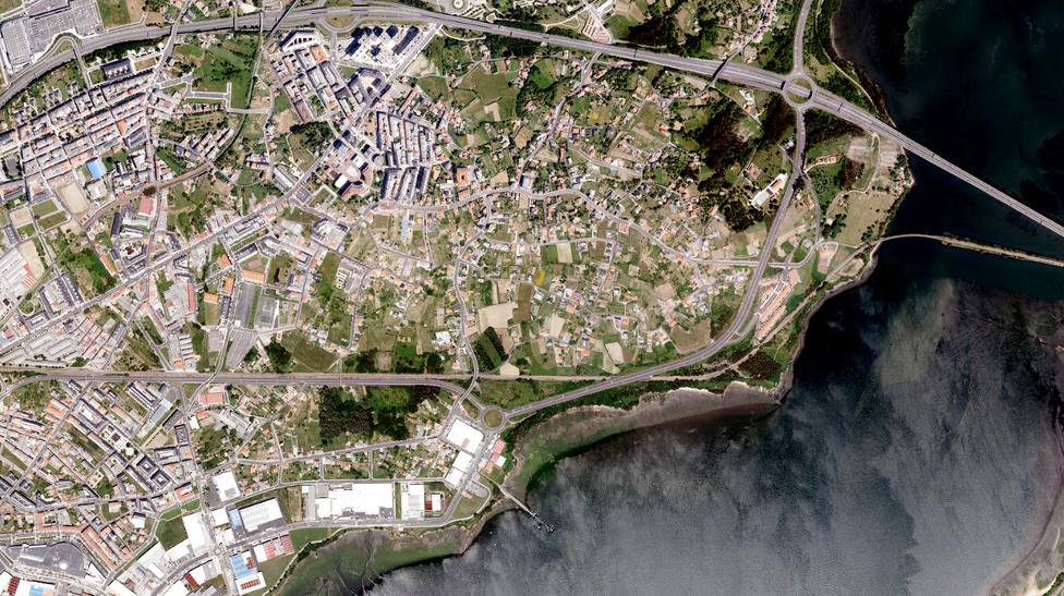 Vista aérea de buena parte de la zona urbana de Narón - FOTO: IXG