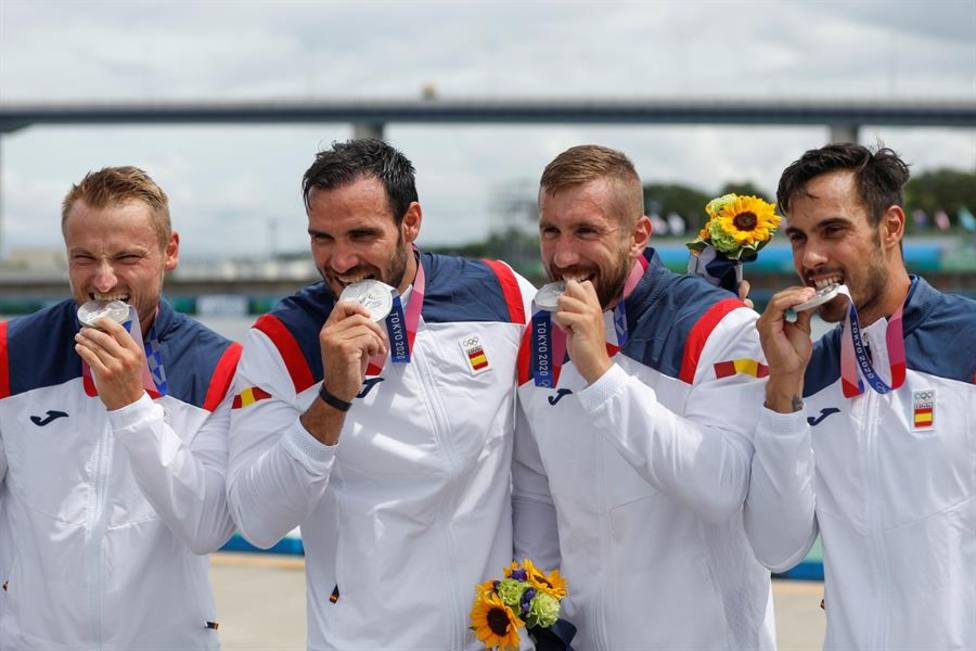 Craviotto, Cooper, Arévalo y Germade, medalla de plata en el K4 500